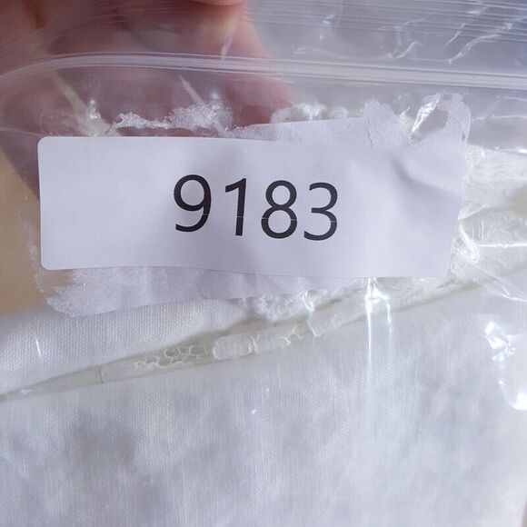 LUNGO L'ARNO Womens Top Small White Pullover Lace Crochet Wide Sleeve 100% Linen - Picture 9 of 9